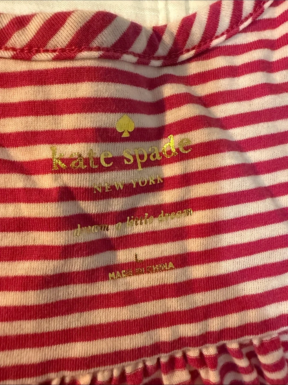 kate spade Pink and White Striped Tank with Black Tie Straps
